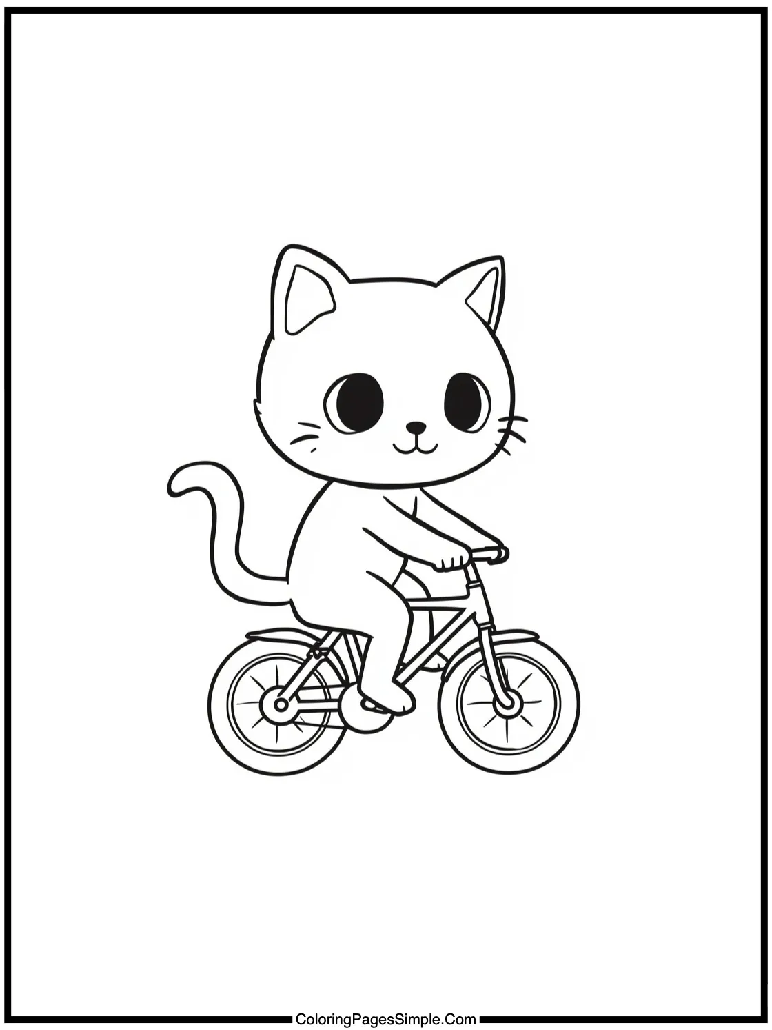 Chibi cat riding a small bicycle.