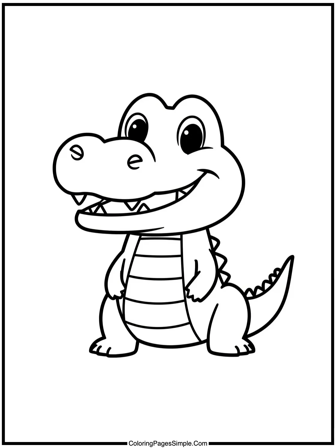 Chibi crocodile smiling with big teeth.