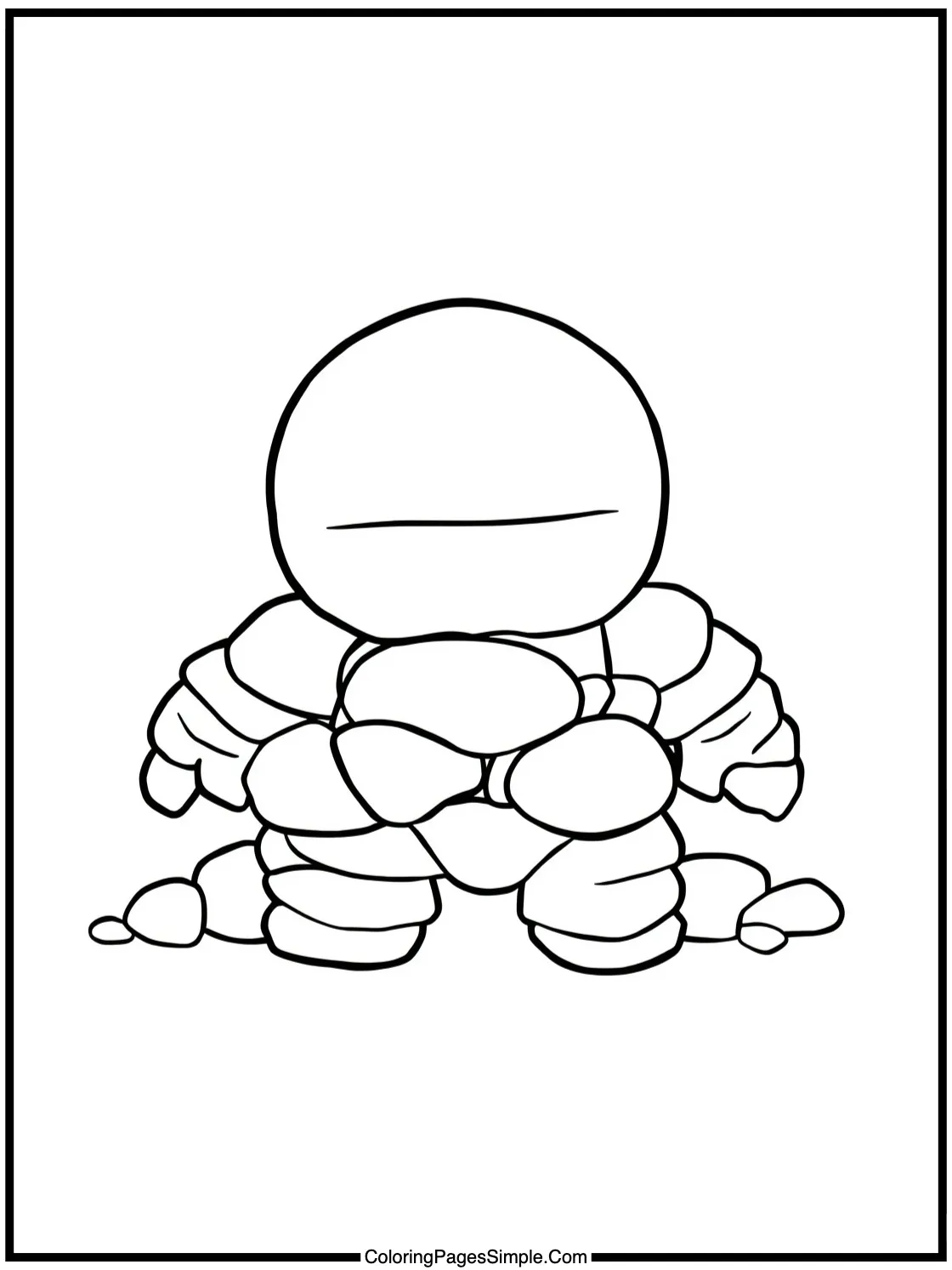 Chibi golem made of soft pebbles.