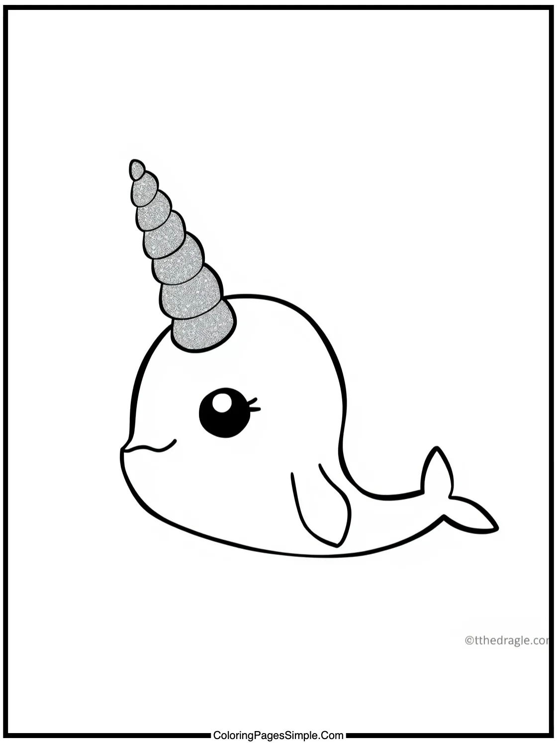 Chibi narwhal with a sparkly horn.