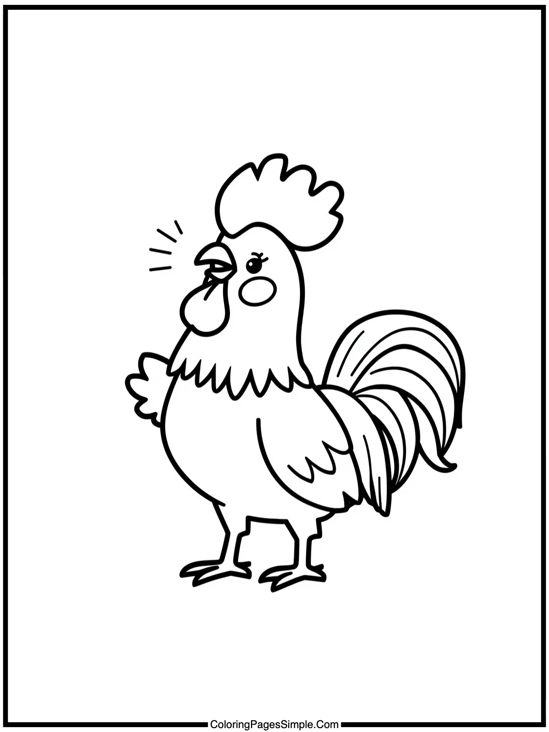 Chibi rooster singing a morning song.