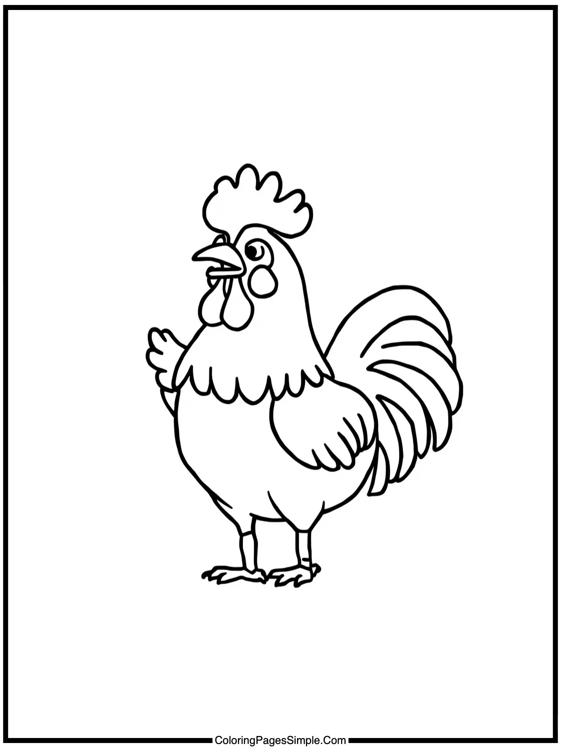 Chibi rooster singing a morning song.