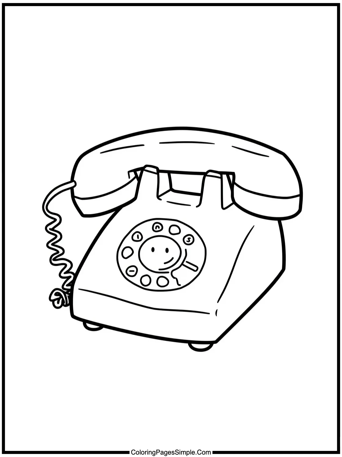 Chibi telephone ringing with a smile.