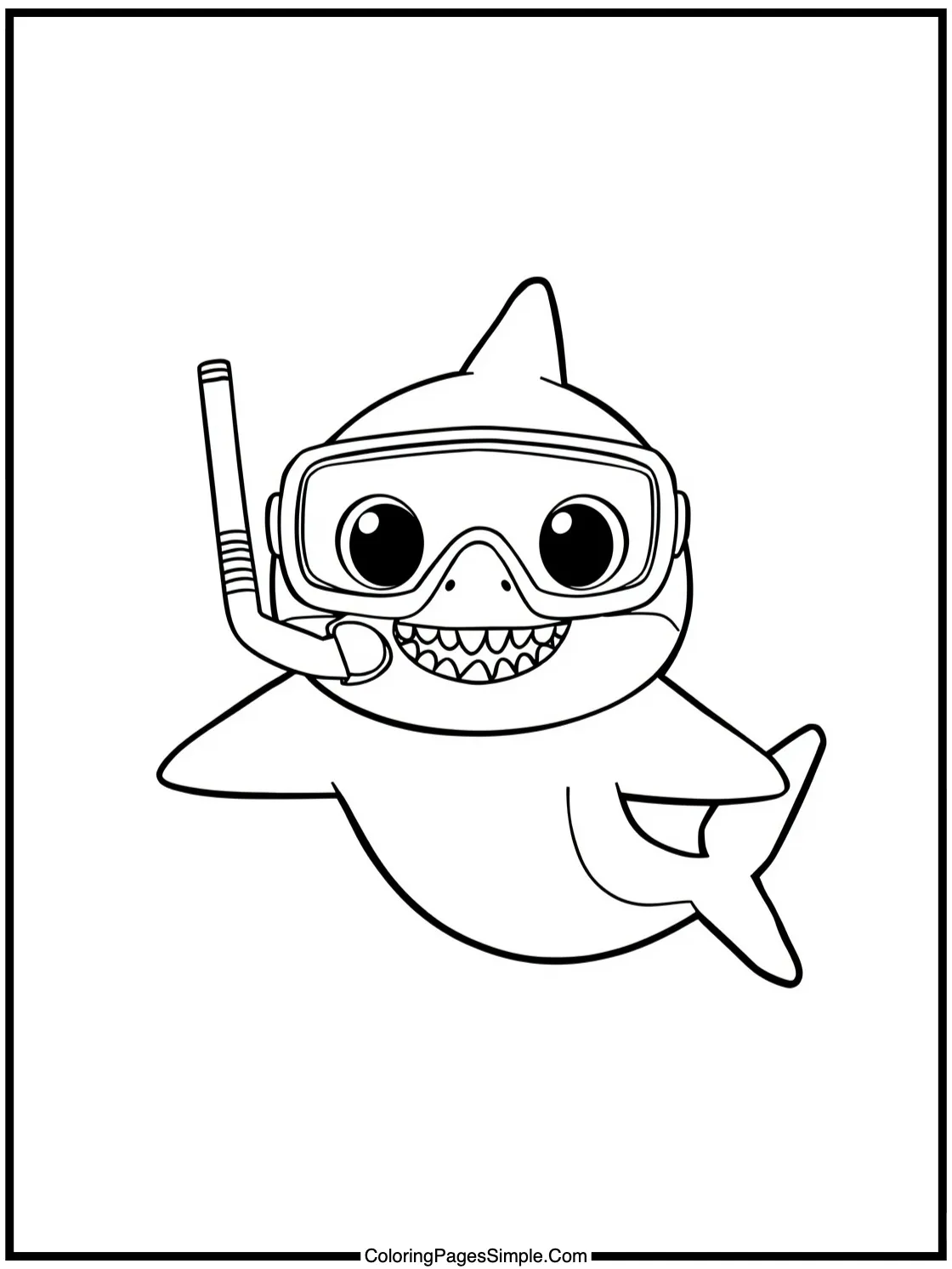 Cute Baby Shark wearing a tiny snorkel.