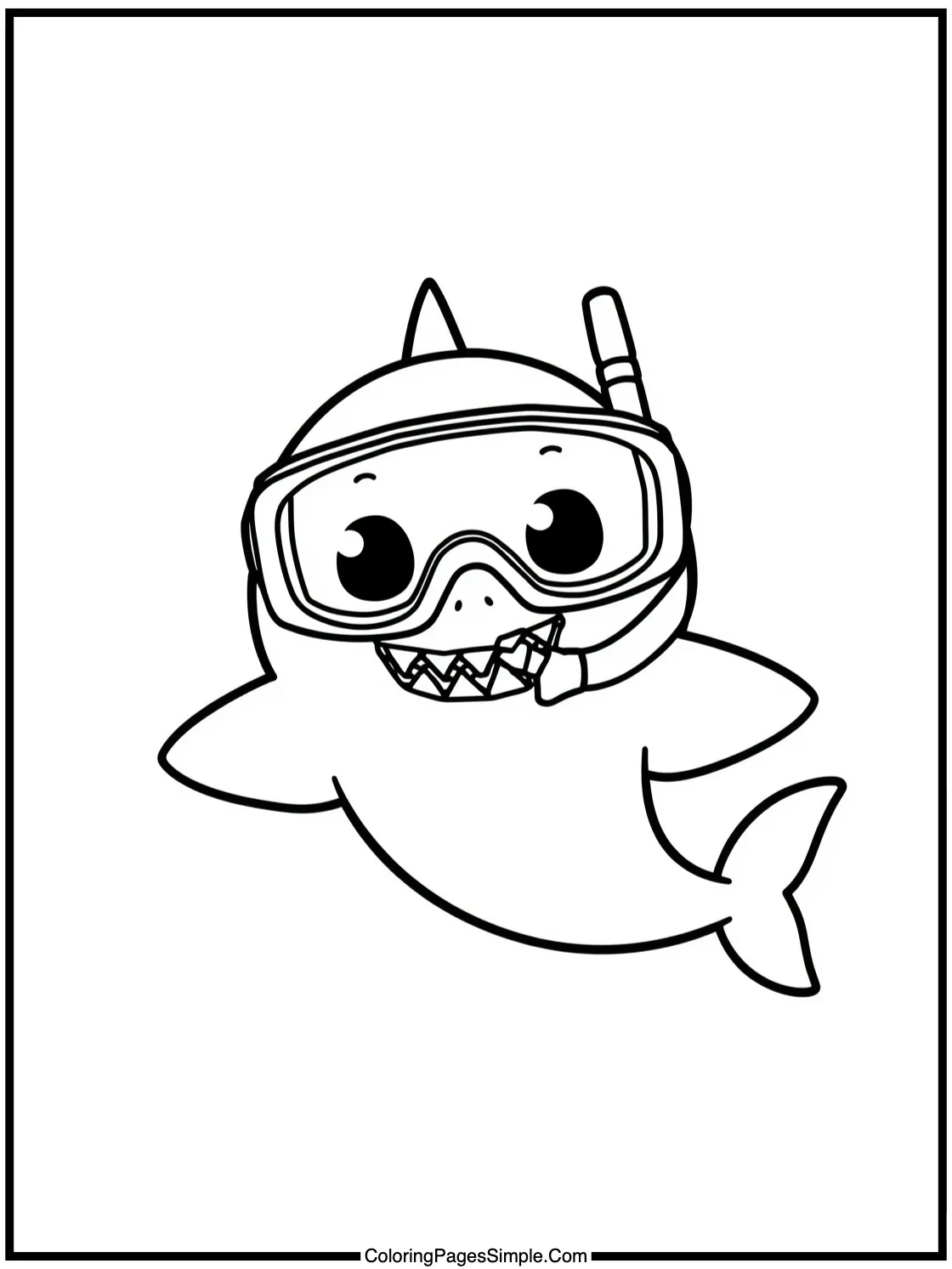 Cute Baby Shark wearing a tiny snorkel.