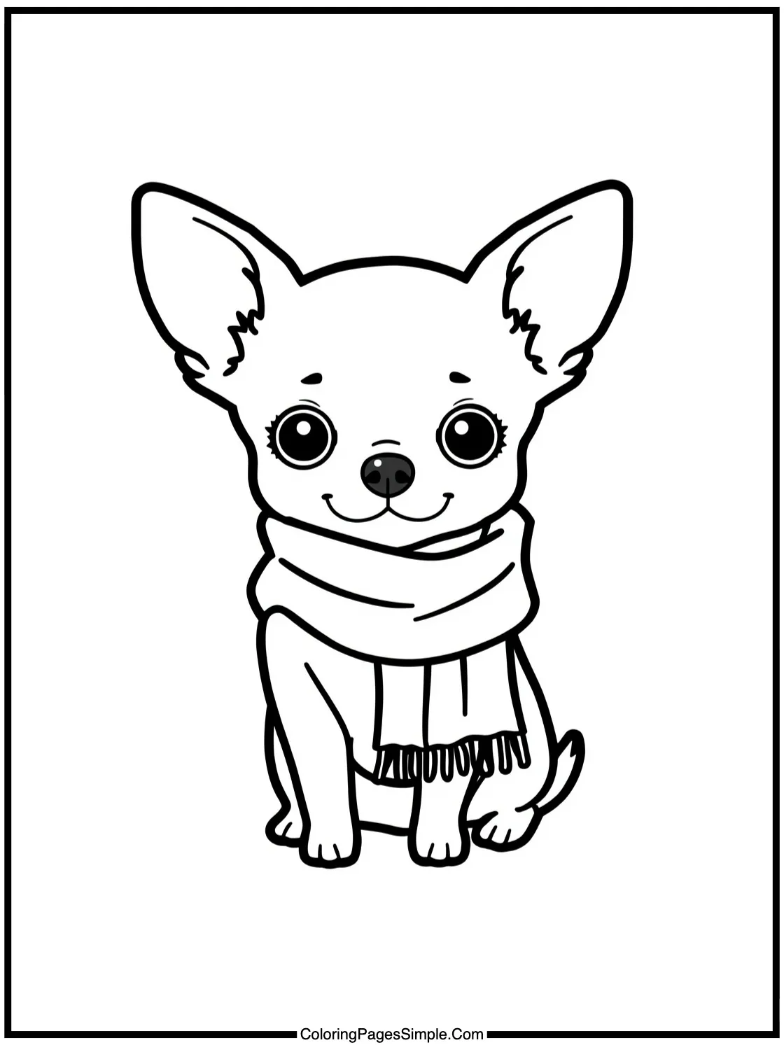 Cute Chihuahua wrapped in a scarf.