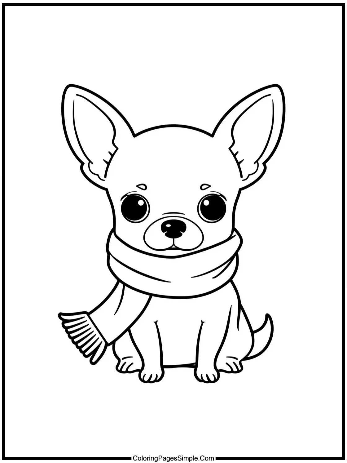 Cute Chihuahua wrapped in a scarf.