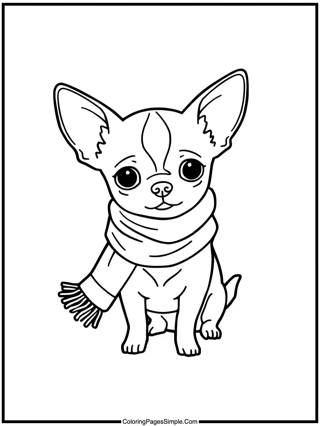 Cute Chihuahua wrapped in a scarf.