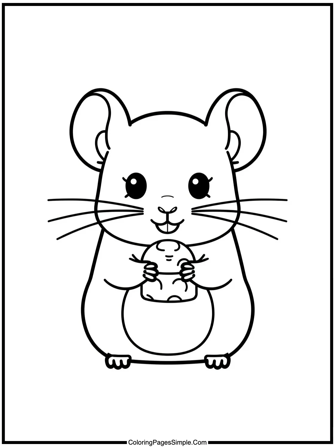 Cute Chinchilla holding a small treat.