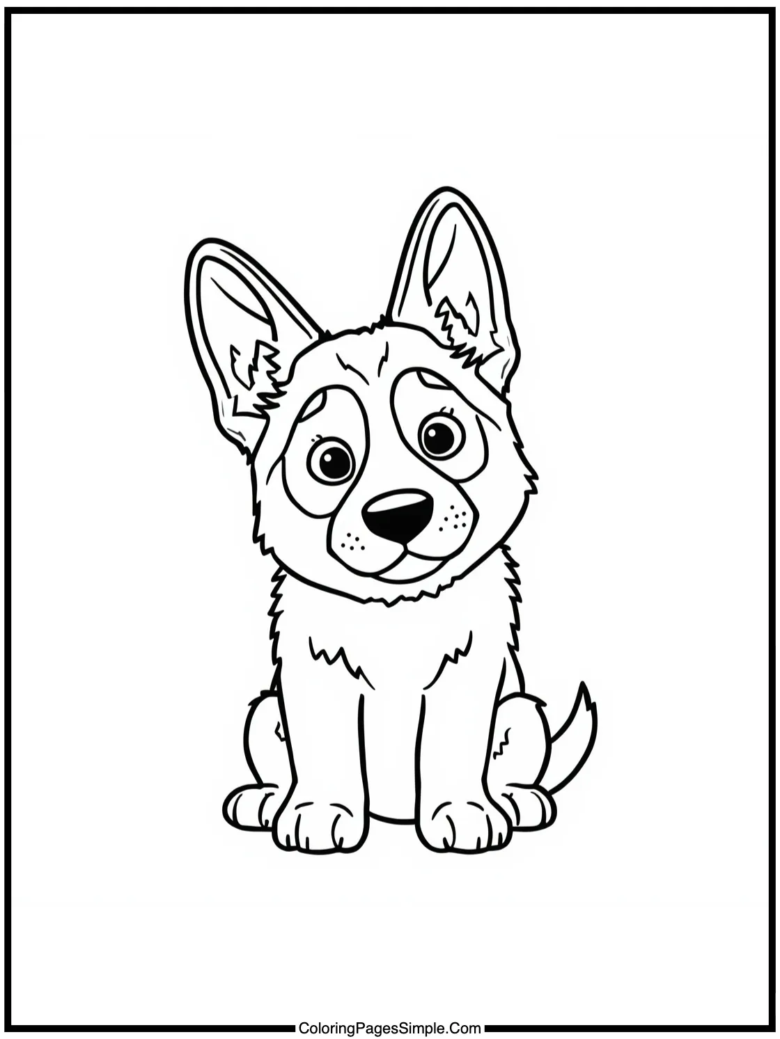 Cute German Shepherd puppy looking confused.