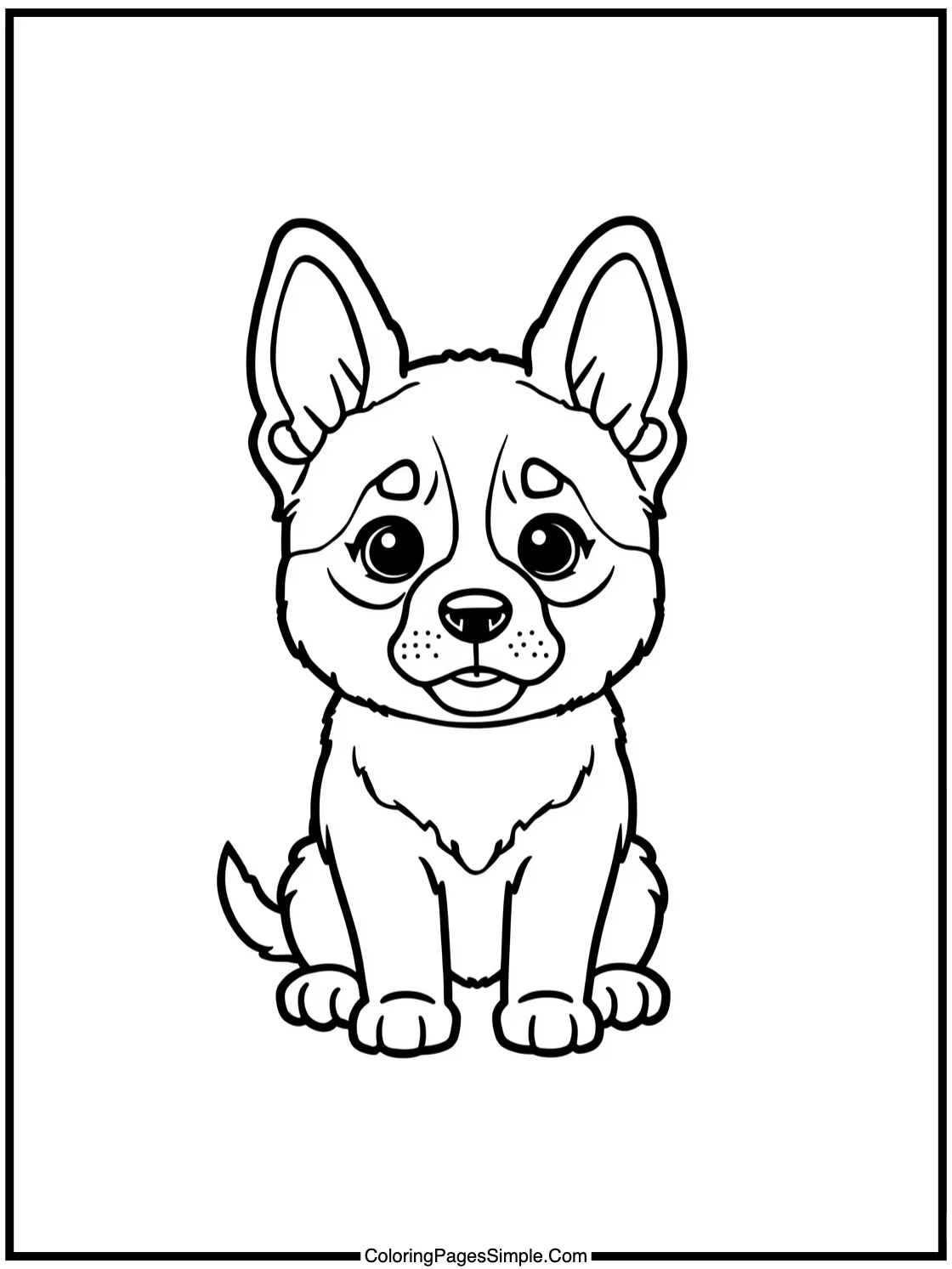 Cute German Shepherd puppy looking confused.