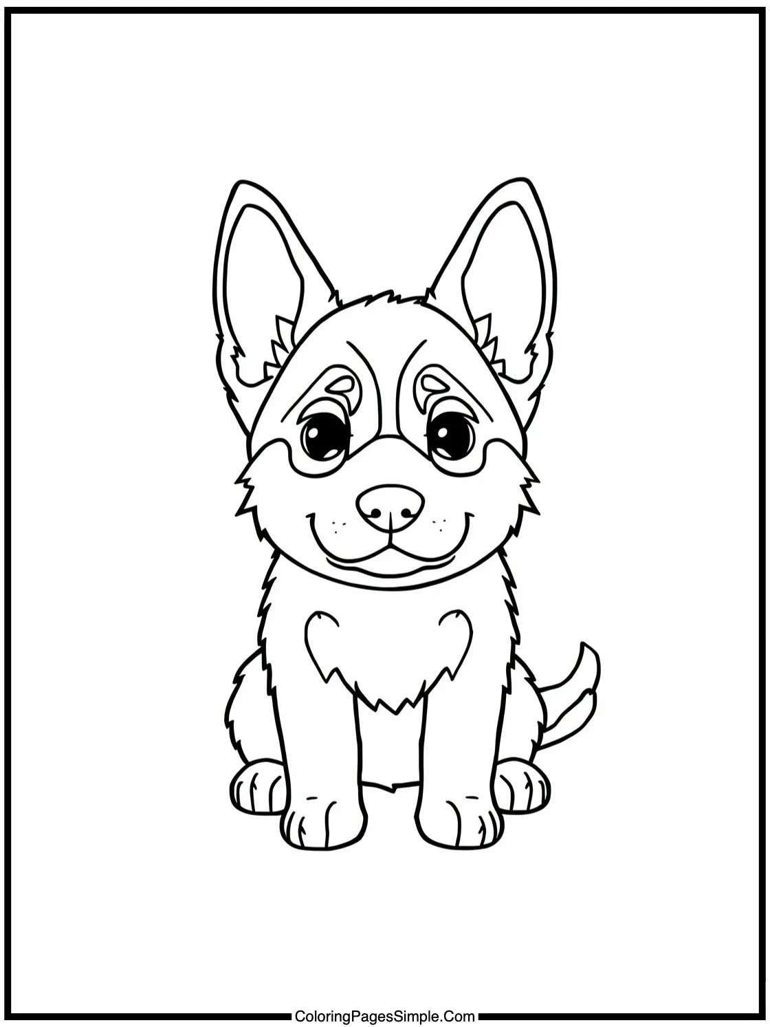 Cute German Shepherd puppy looking confused.