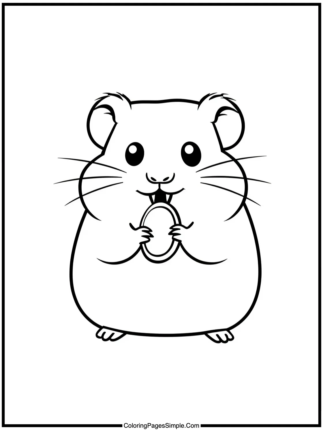 Cute Hamster eating sunflower seed happily.