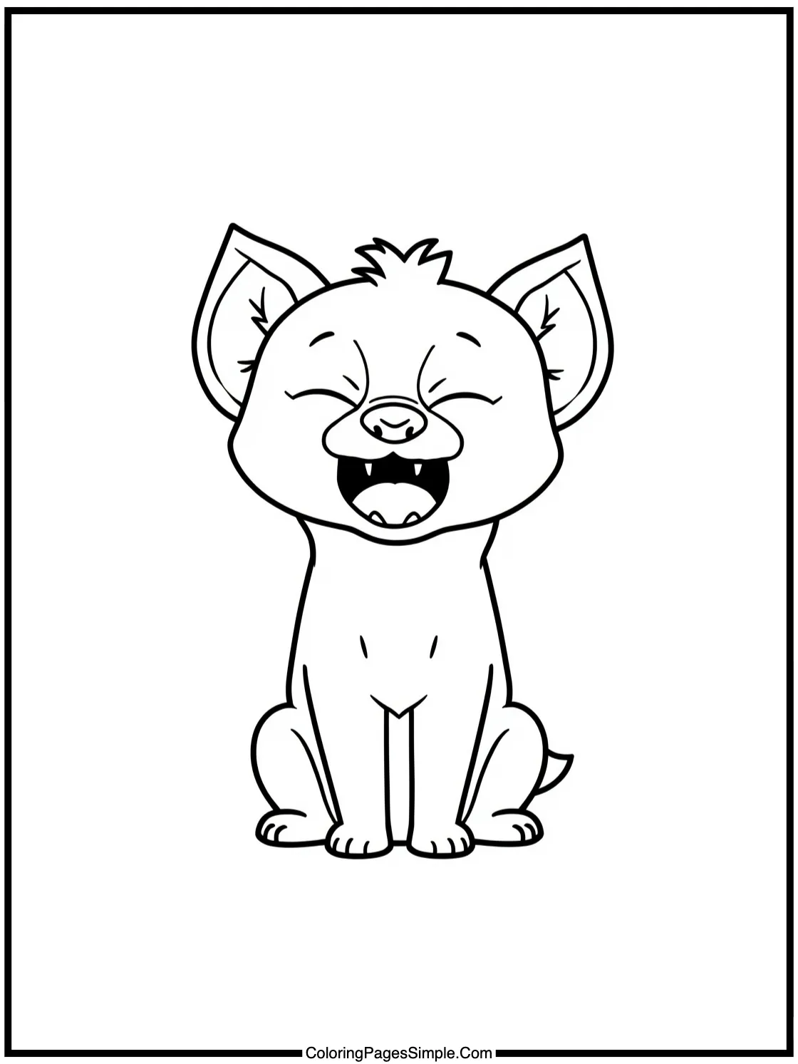 Cute Hyena laughing at a joke.