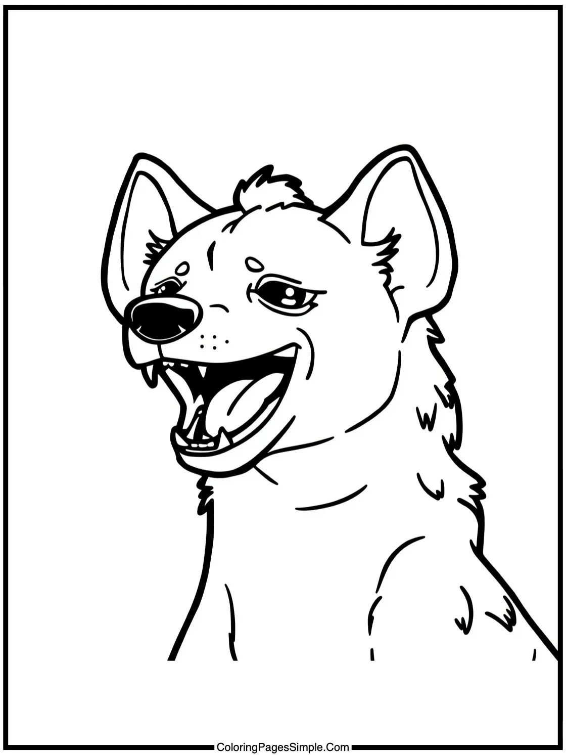 Cute Hyena laughing at a joke.