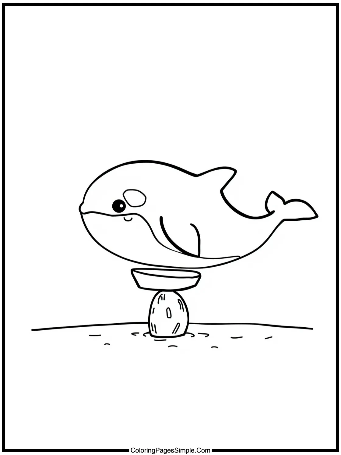 Cute Orca balancing a tiny boat.