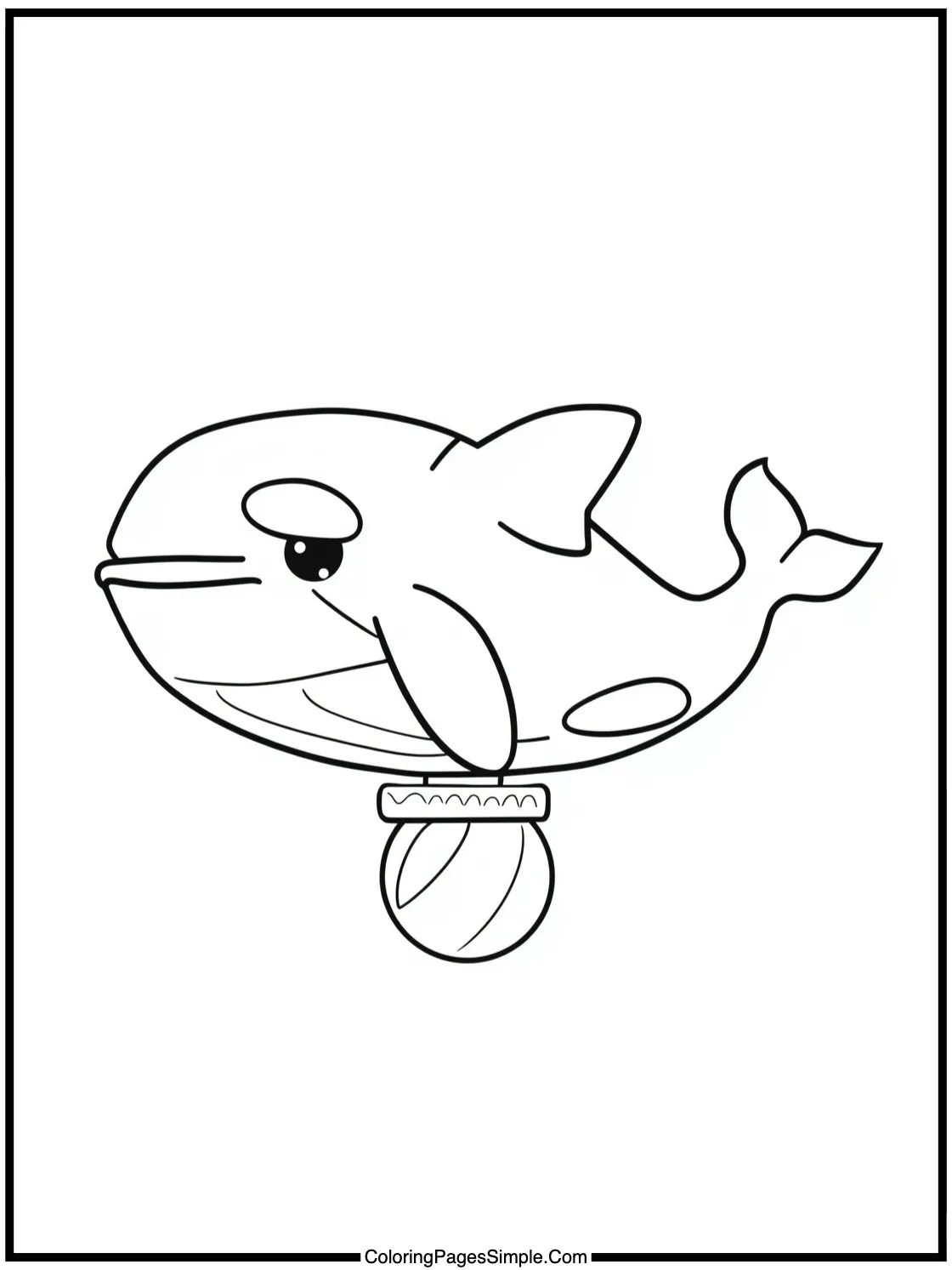 Cute Orca balancing a tiny boat.