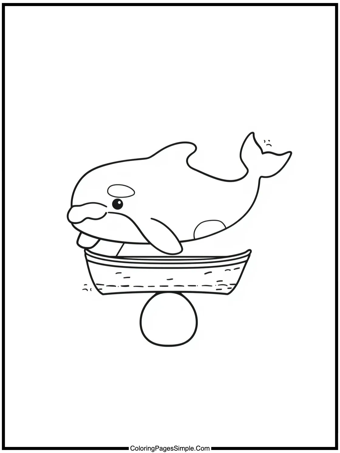 Cute Orca balancing a tiny boat.