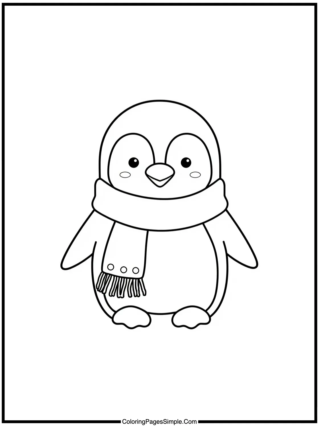 Cute Penguin wearing a warm winter scarf.