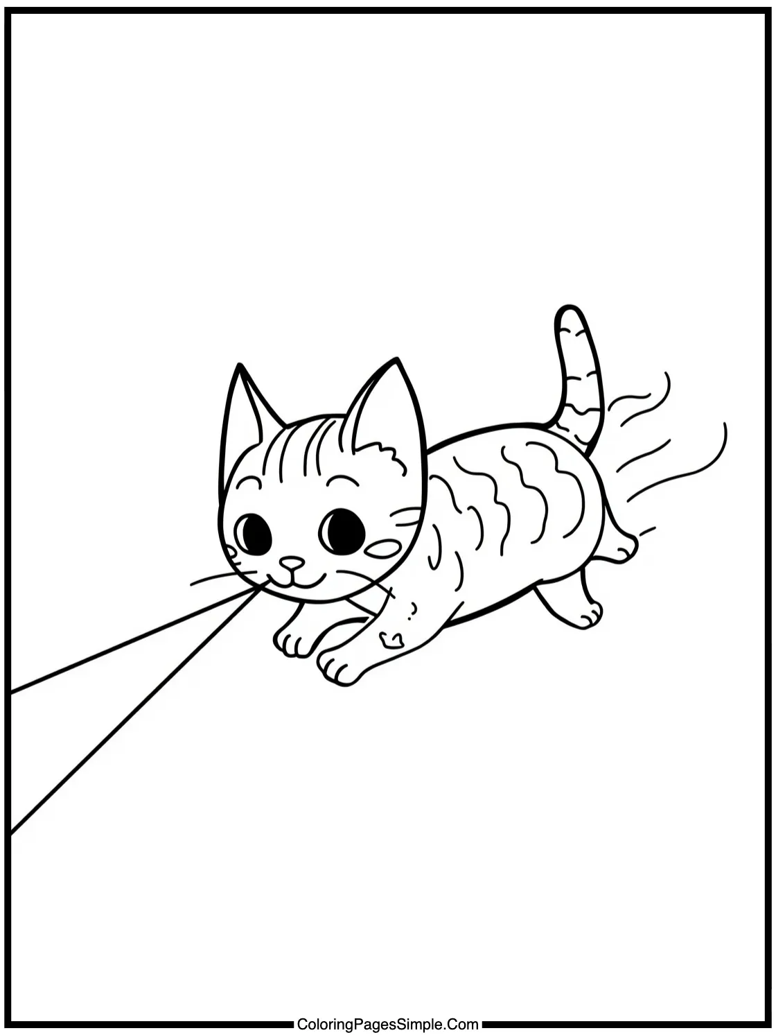 Cute bengal cat chasing a laser.