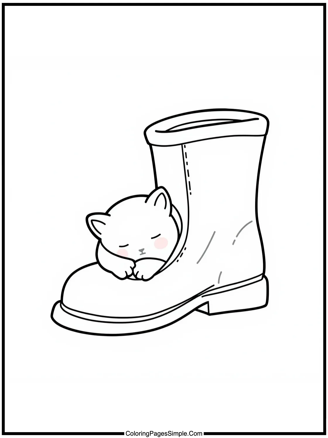 Cute kitten sleeping inside a boot.