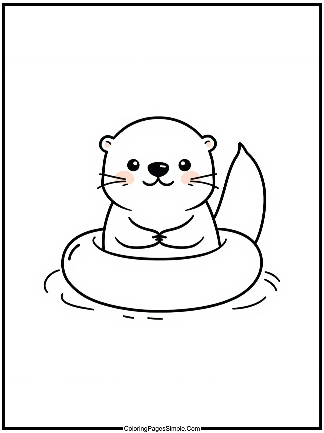 Cute otter holding hands while floating.