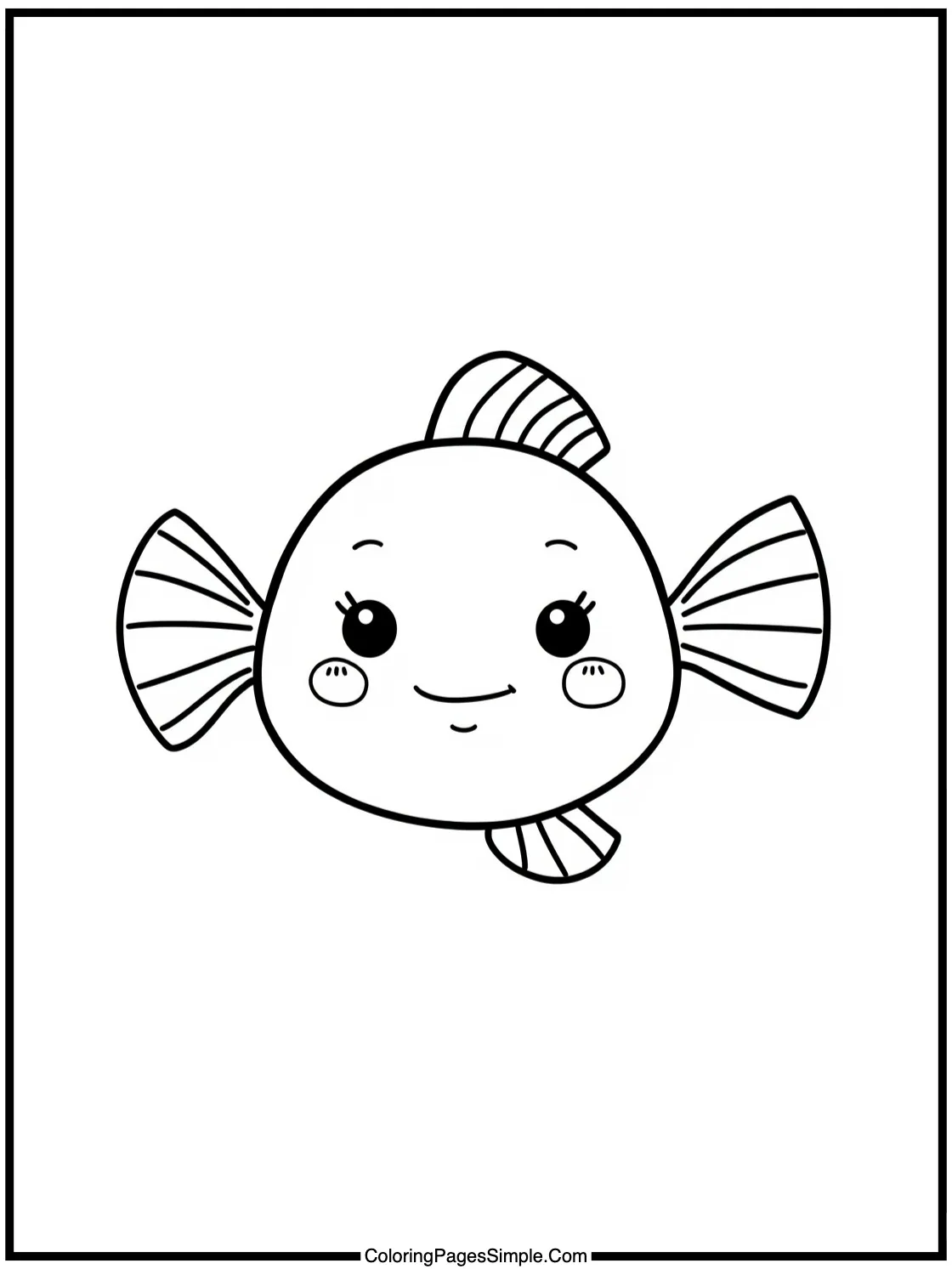 Cute pufferfish smiling in the deep.