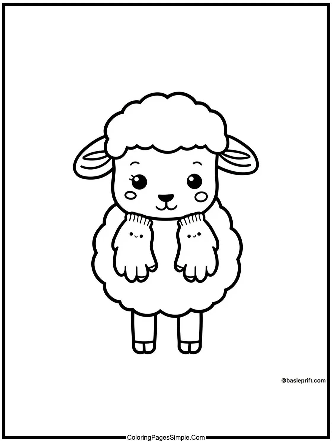 Cute sheep wearing tiny gardening gloves.