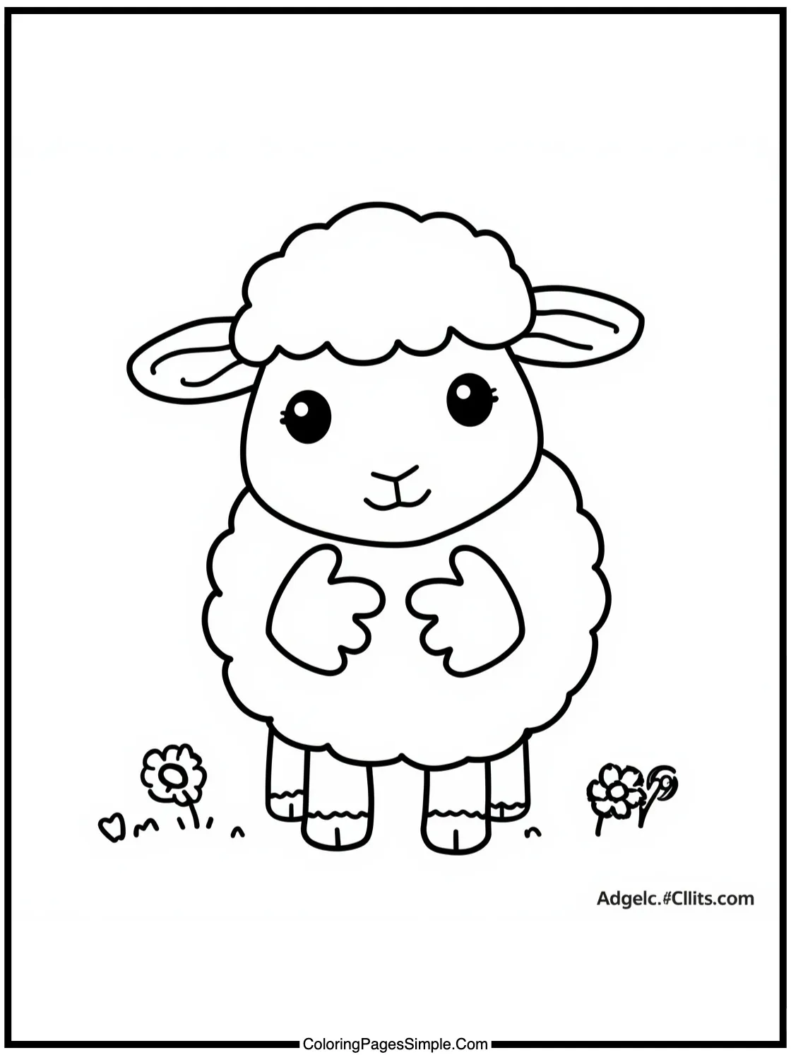 Cute sheep wearing tiny gardening gloves.