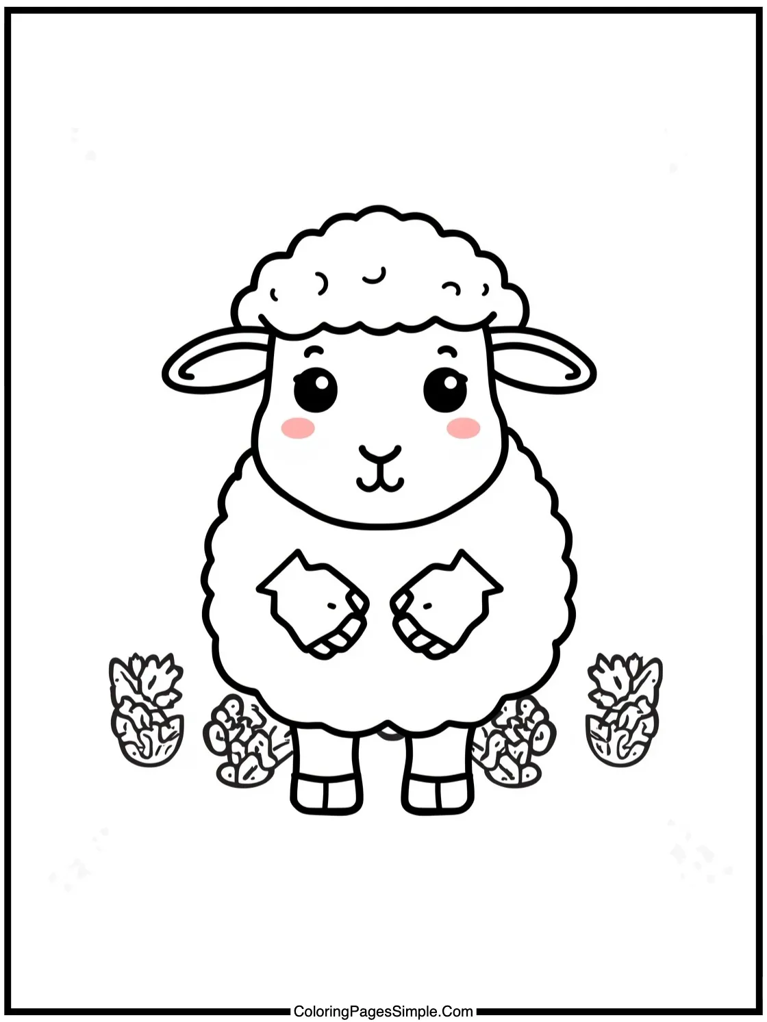 Cute sheep wearing tiny gardening gloves.
