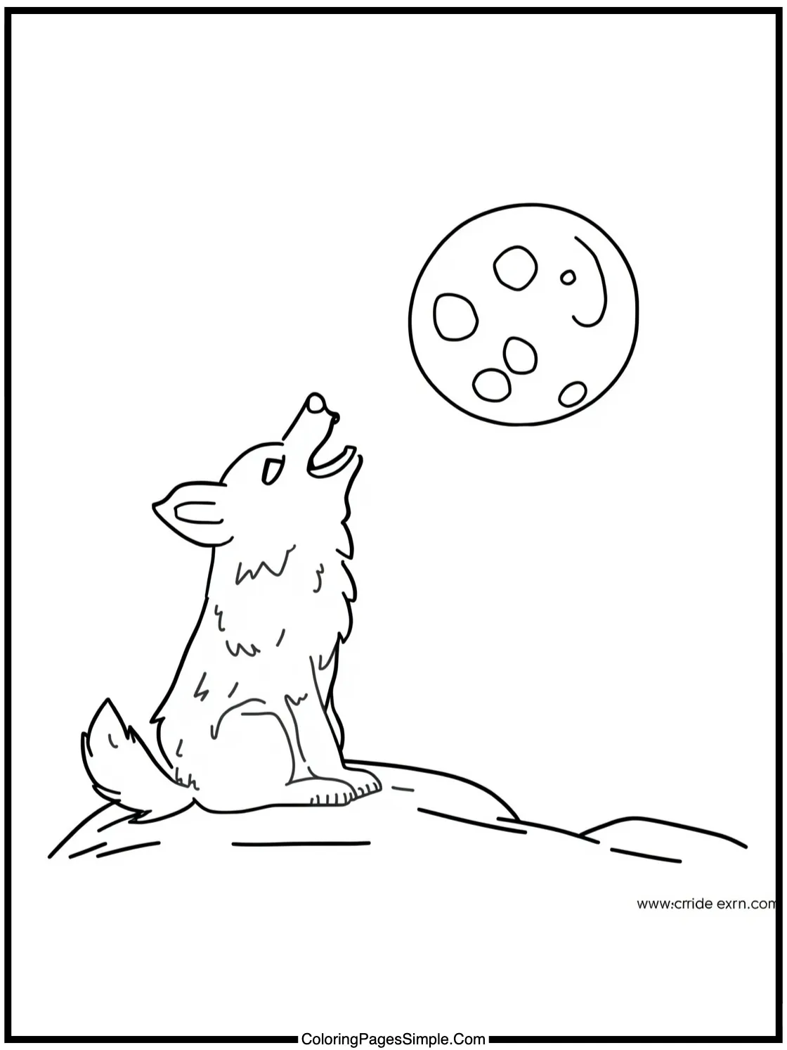 Cute wolf howling at the cookie moon.