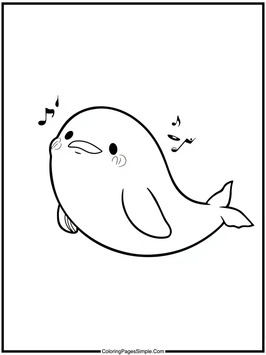 Happy Beluga Whale singing a melody.