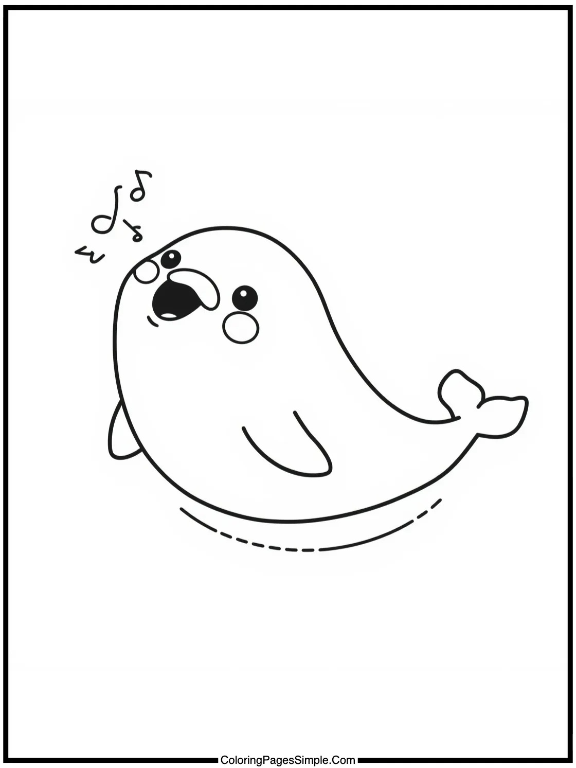 Happy Beluga Whale singing a melody.