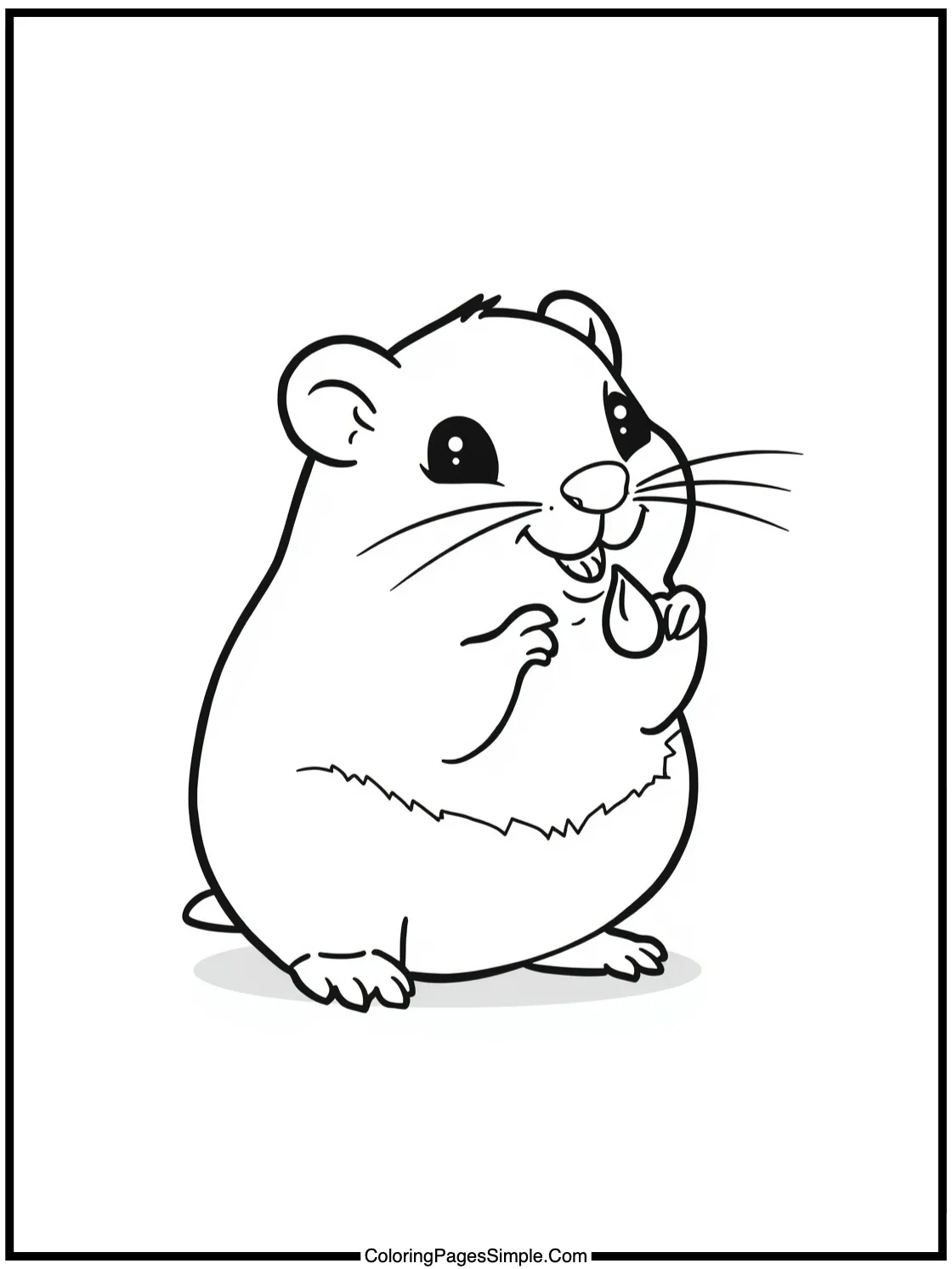 Happy Dormouse drinking dew drops smiling.