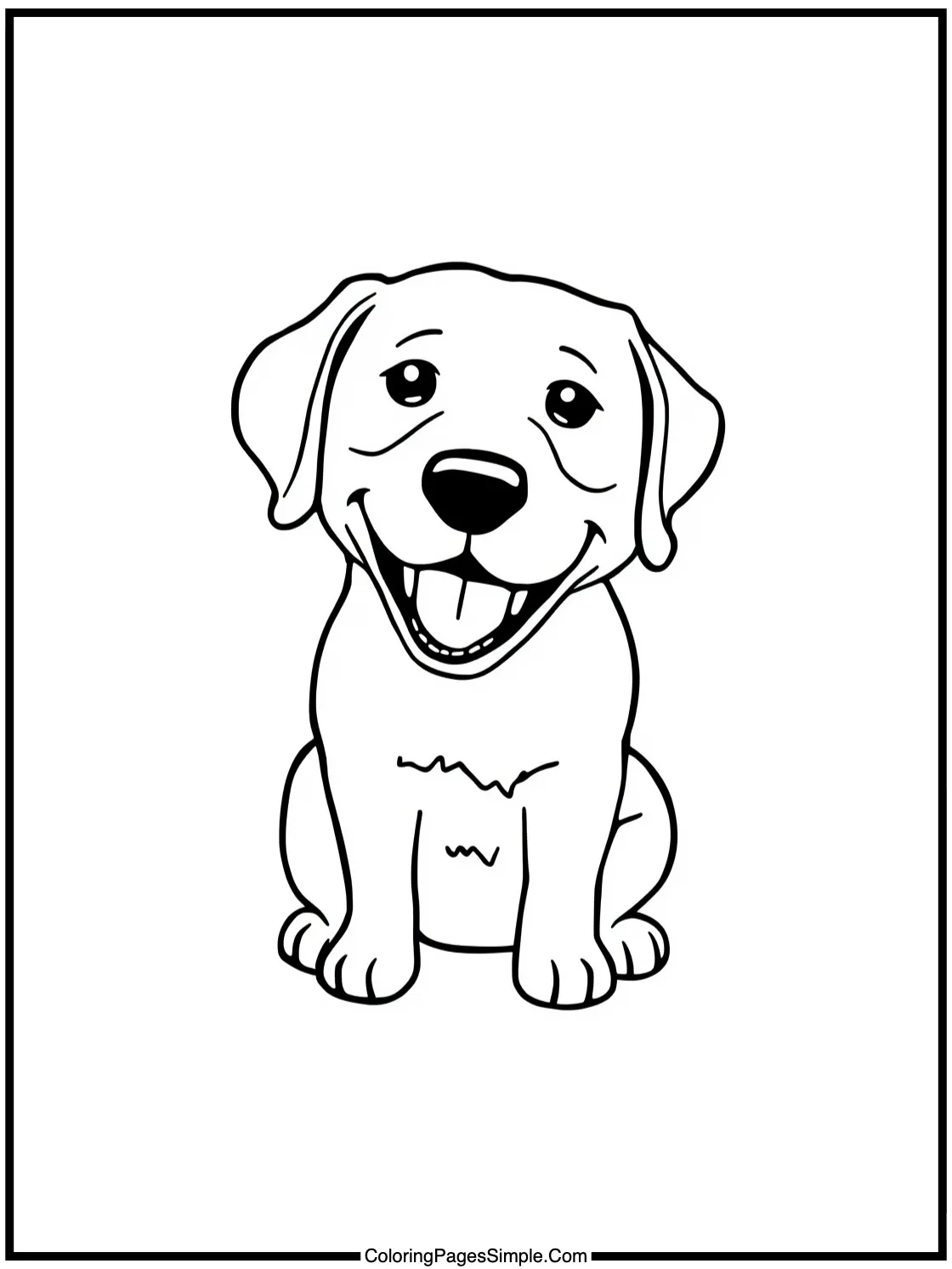 Happy Labrador posing for a photo.