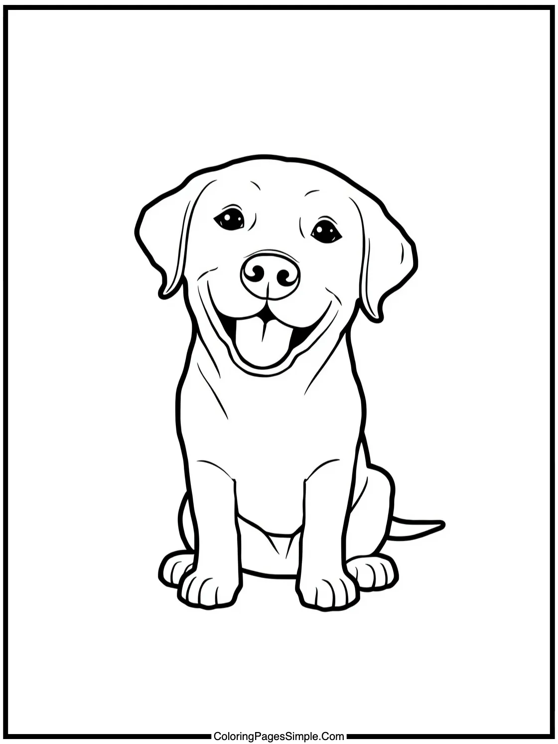 Happy Labrador posing for a photo.