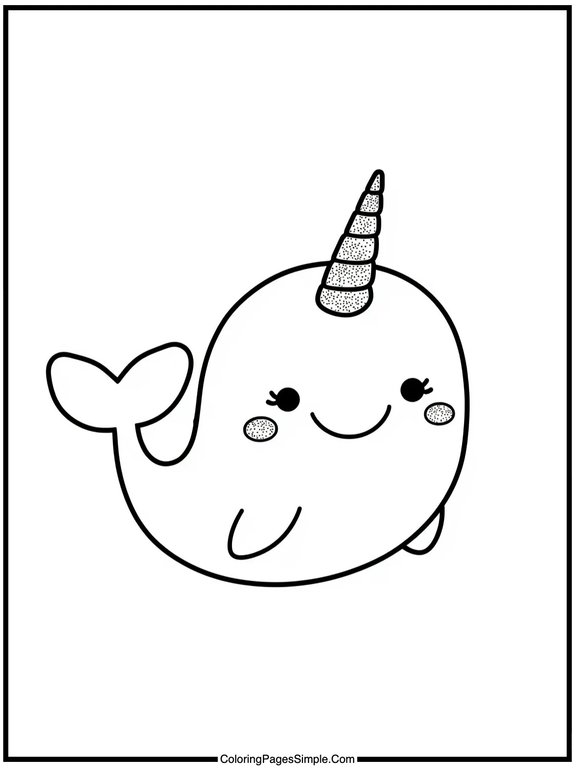 Happy Narwhal with a sparkly unicorn horn.