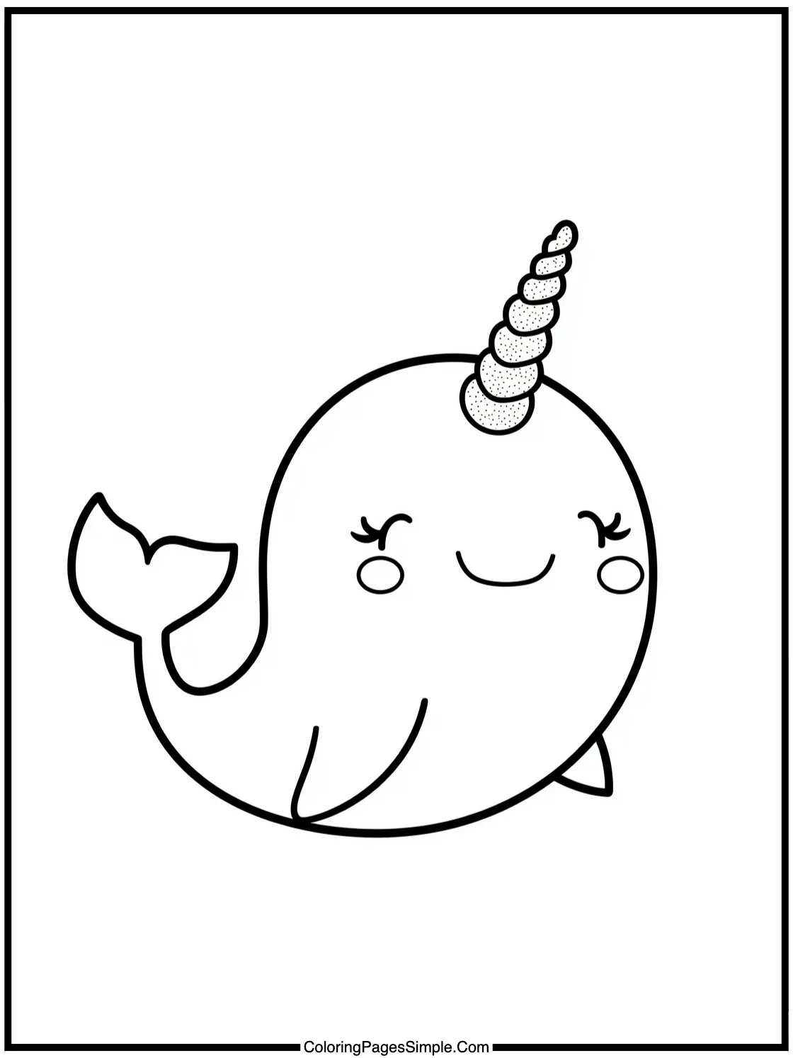 Happy Narwhal with a sparkly unicorn horn.