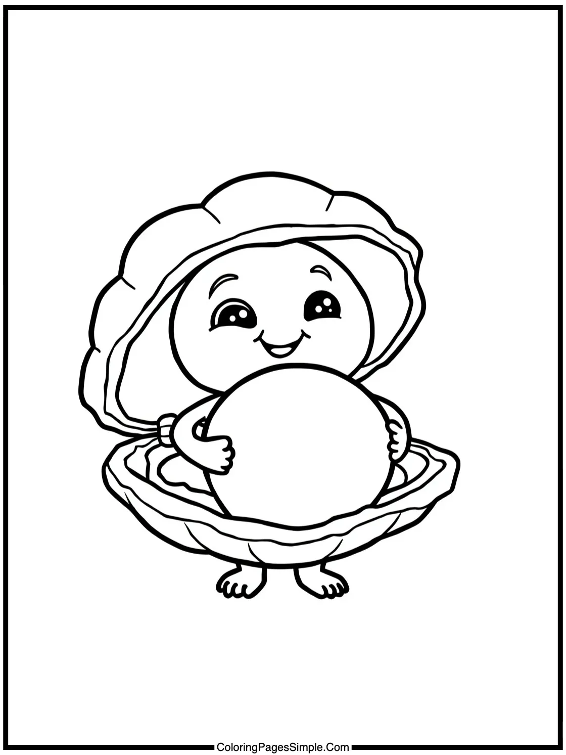 Happy Oyster holding a giant pearl.