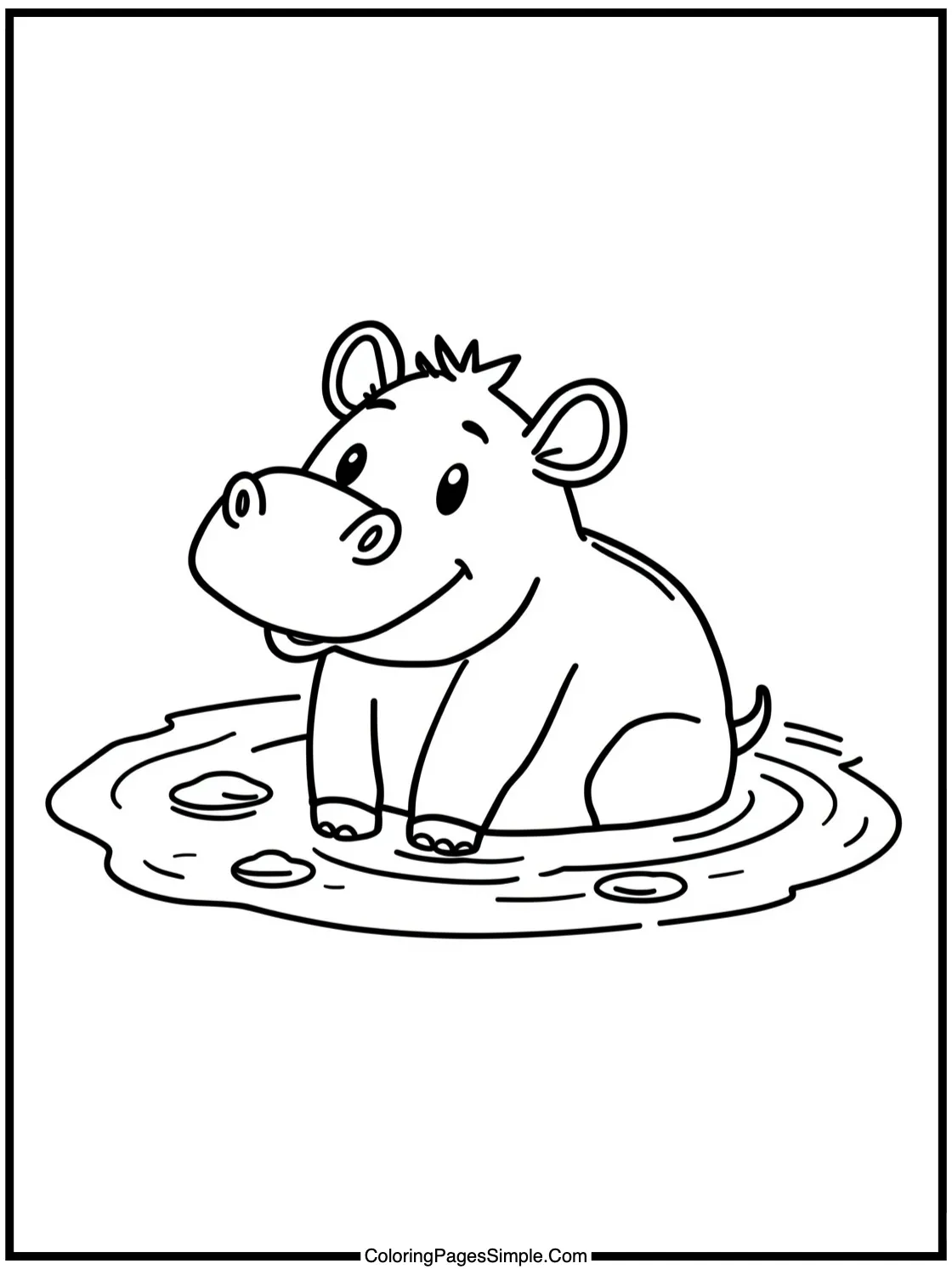 Happy Tapir enjoying a mud bath calmly.