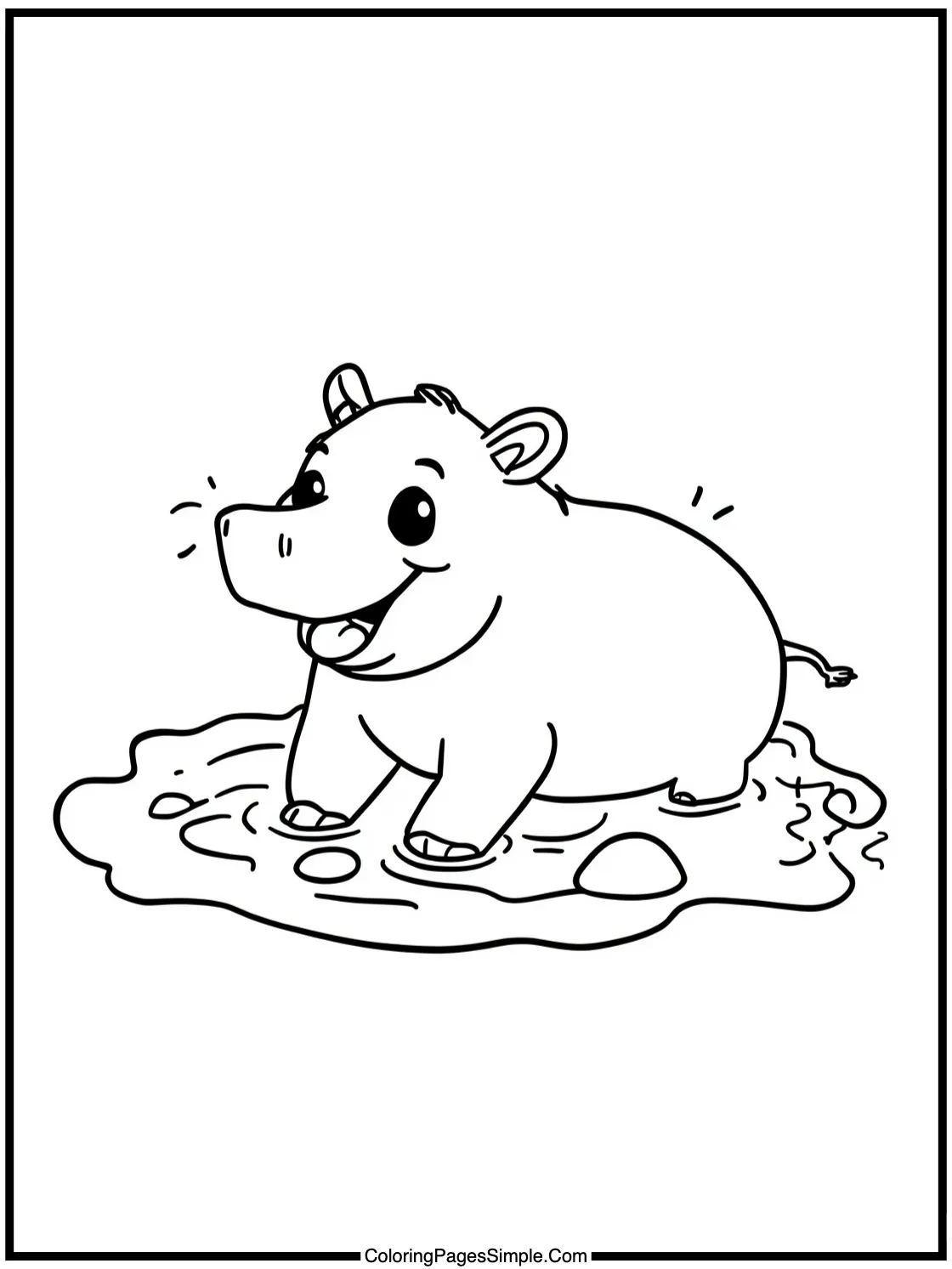 Happy Tapir enjoying a mud bath calmly.