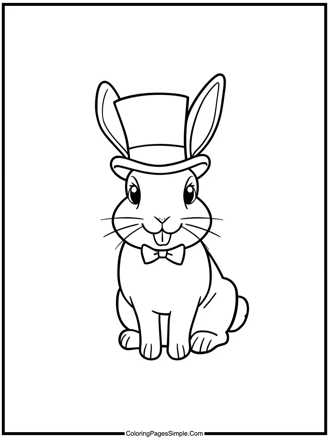 Happy lop rabbit wearing a top hat.