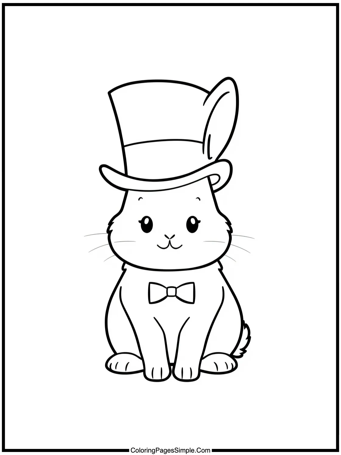 Happy lop rabbit wearing a top hat.