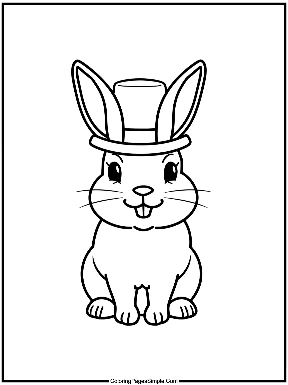 Happy lop rabbit wearing a top hat.