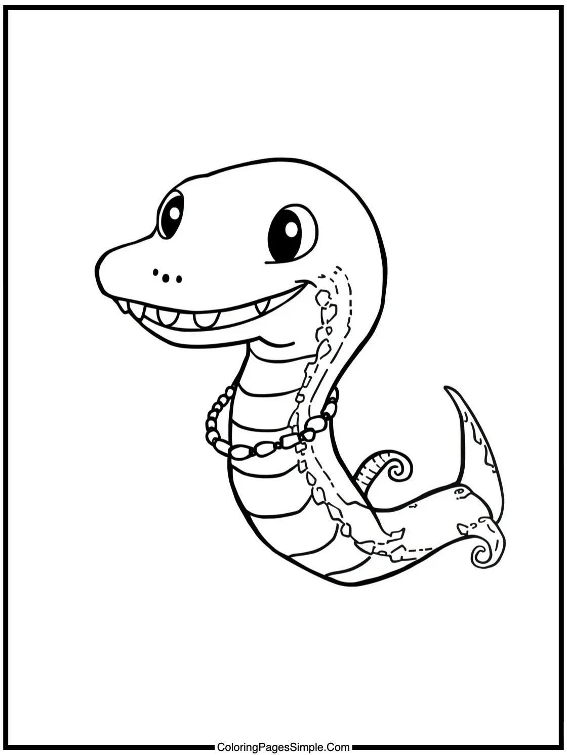 Happy moray eel wearing a necklace.