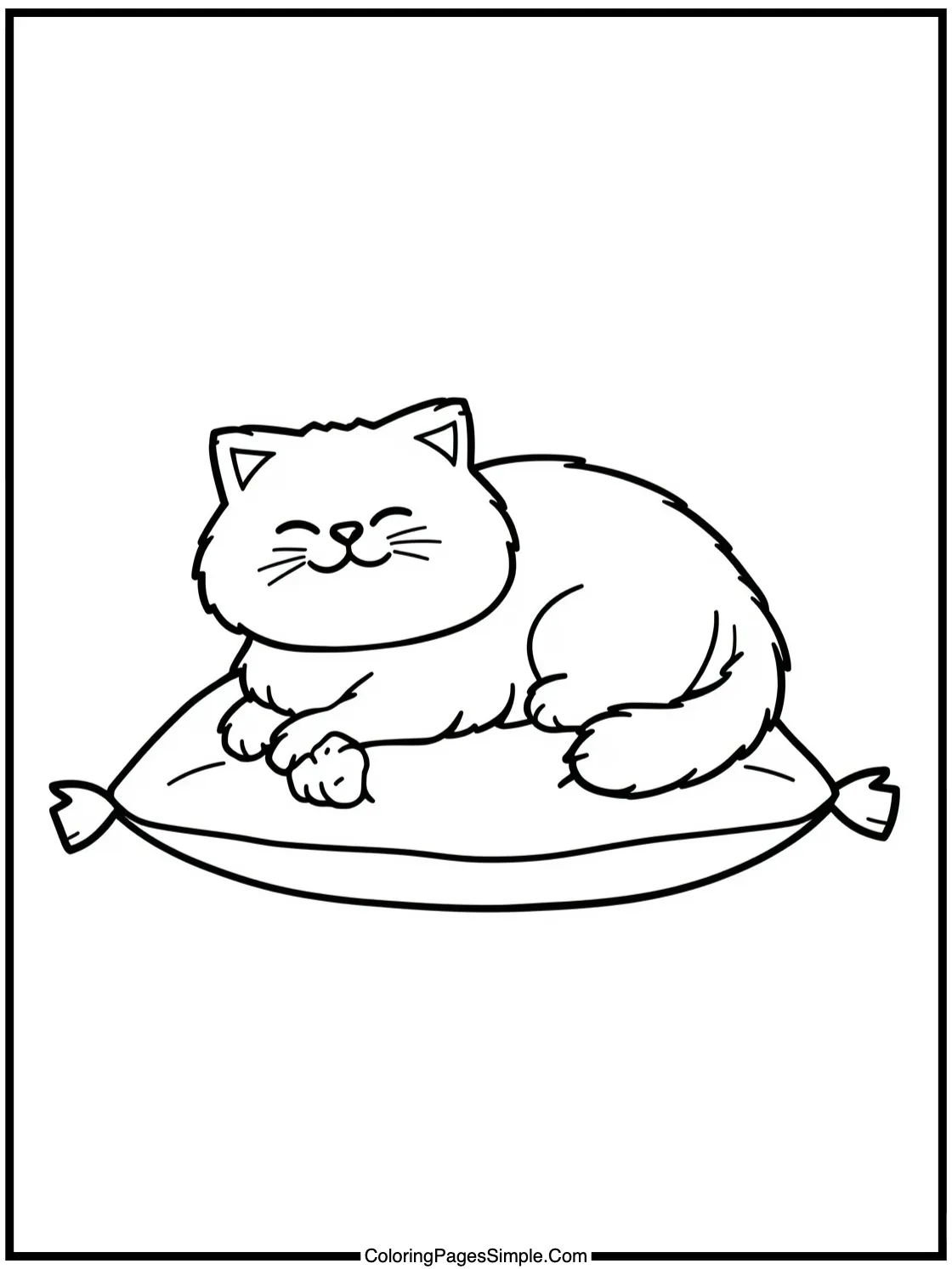 Happy persian cat lying on cushion.