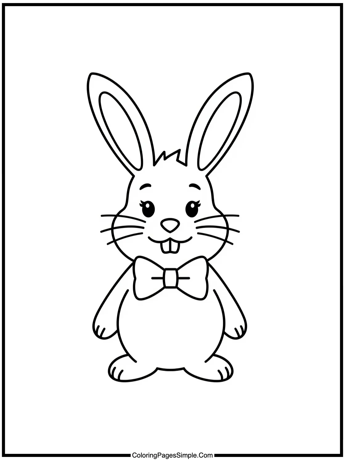 Happy rabbit wearing oversized bow tie.