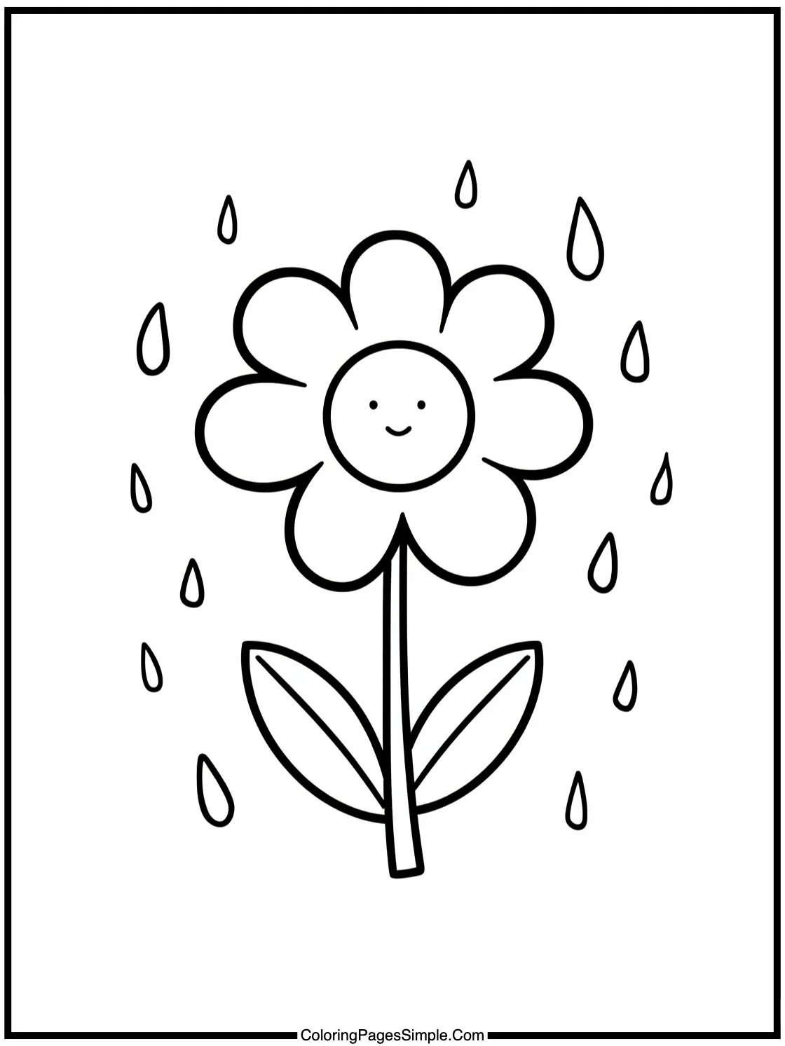 Happy spring flower welcoming the rain.