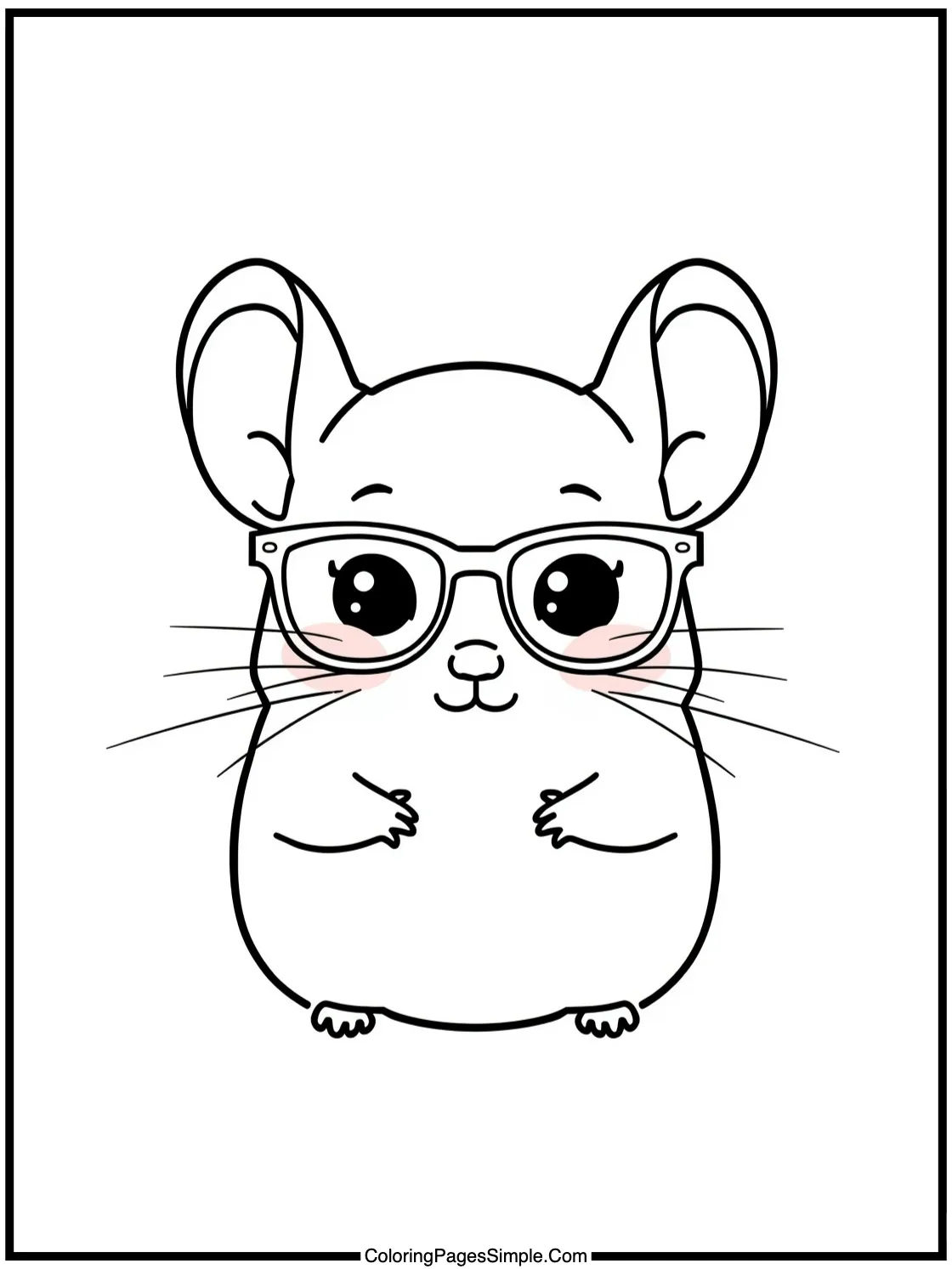 Kawaii Chinchilla wearing tiny glasses.