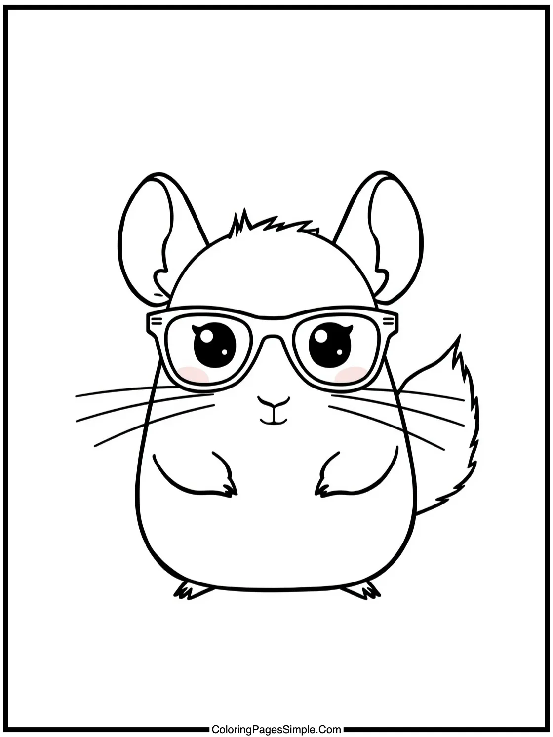 Kawaii Chinchilla wearing tiny glasses.